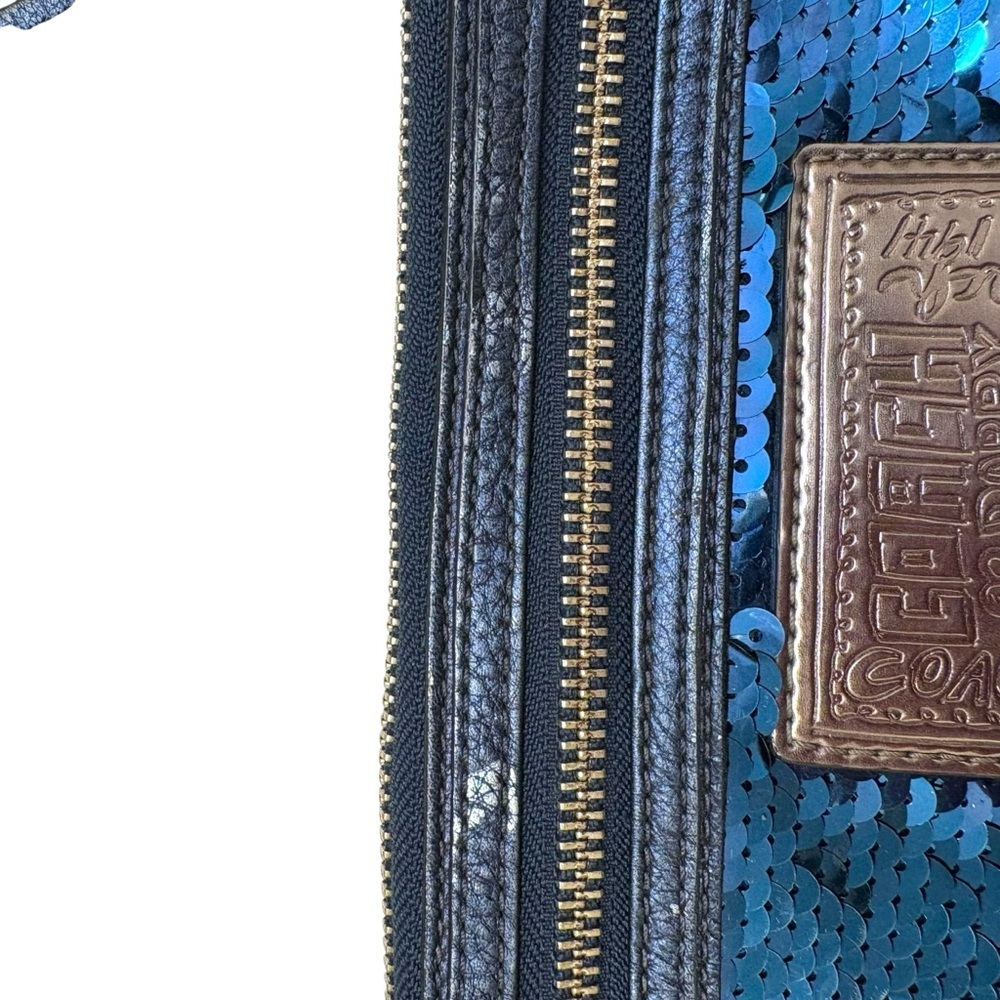 Coach blue sequins poppy mini bag evening formal - Picture 4 of 10